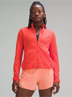 LuluLemon Ventilating UV Protection Running Jacket Solar Orange Size 8 Like New